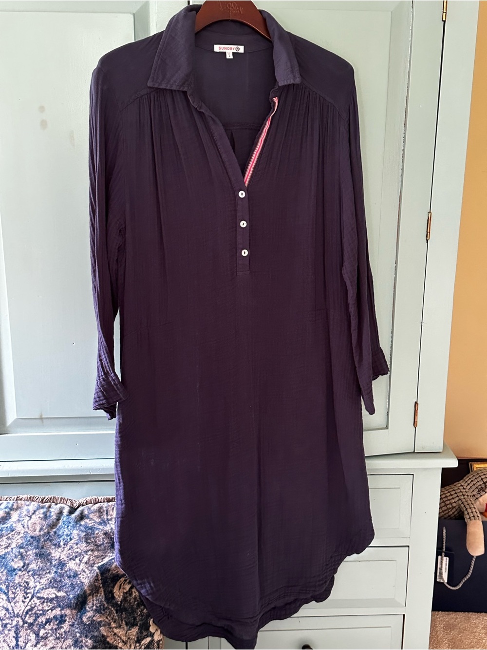 Sundry Deep Navy Shirt Dress